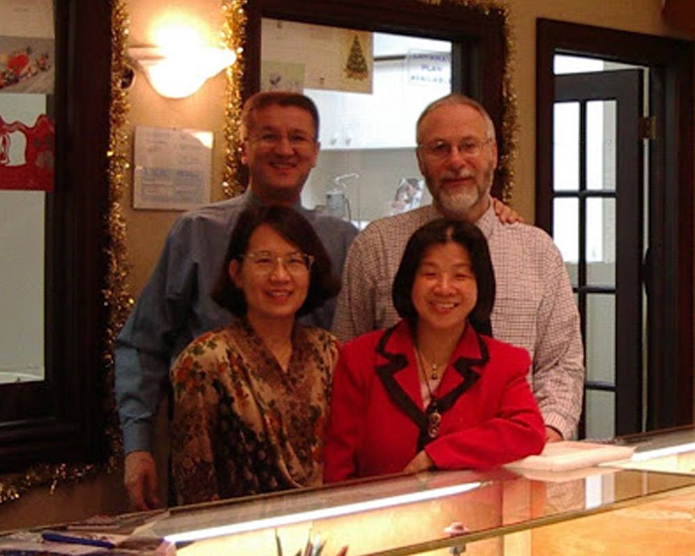 photo of two men standing with two women smiling in aria jewellers